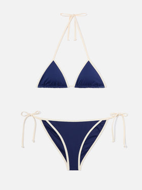 Leah Virgo String blue contrast trim bikini