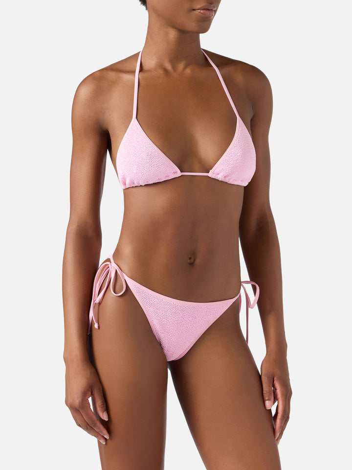 Bikini Leah Marielle String rosa con profili a contrasto