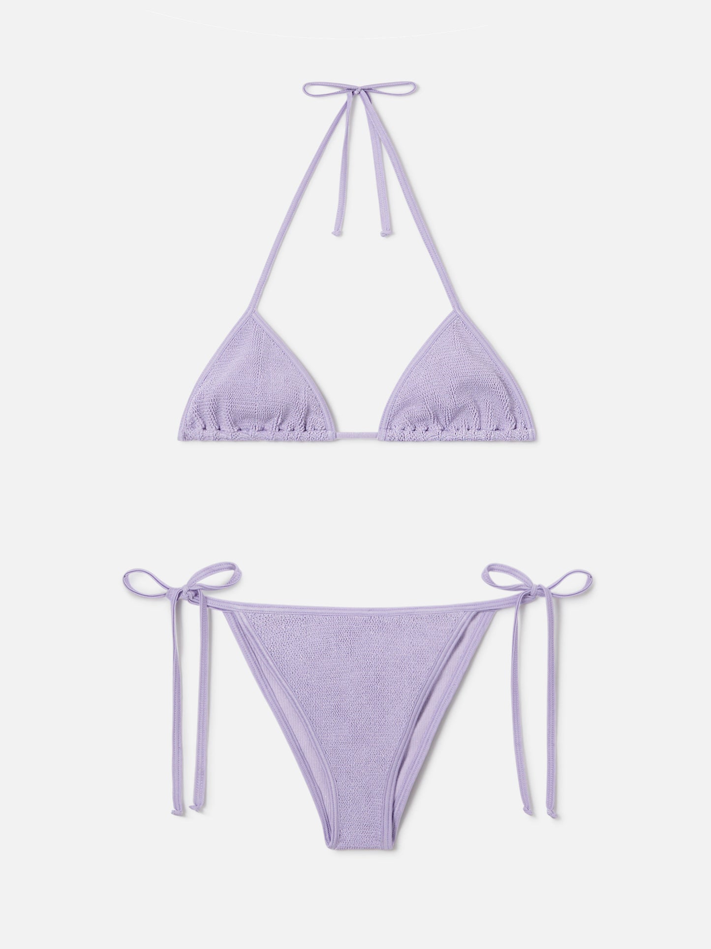 Leah Marielle lilac crinkle lurex bikini