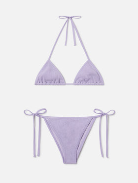 Leah Marielle lilac crinkle lurex bikini