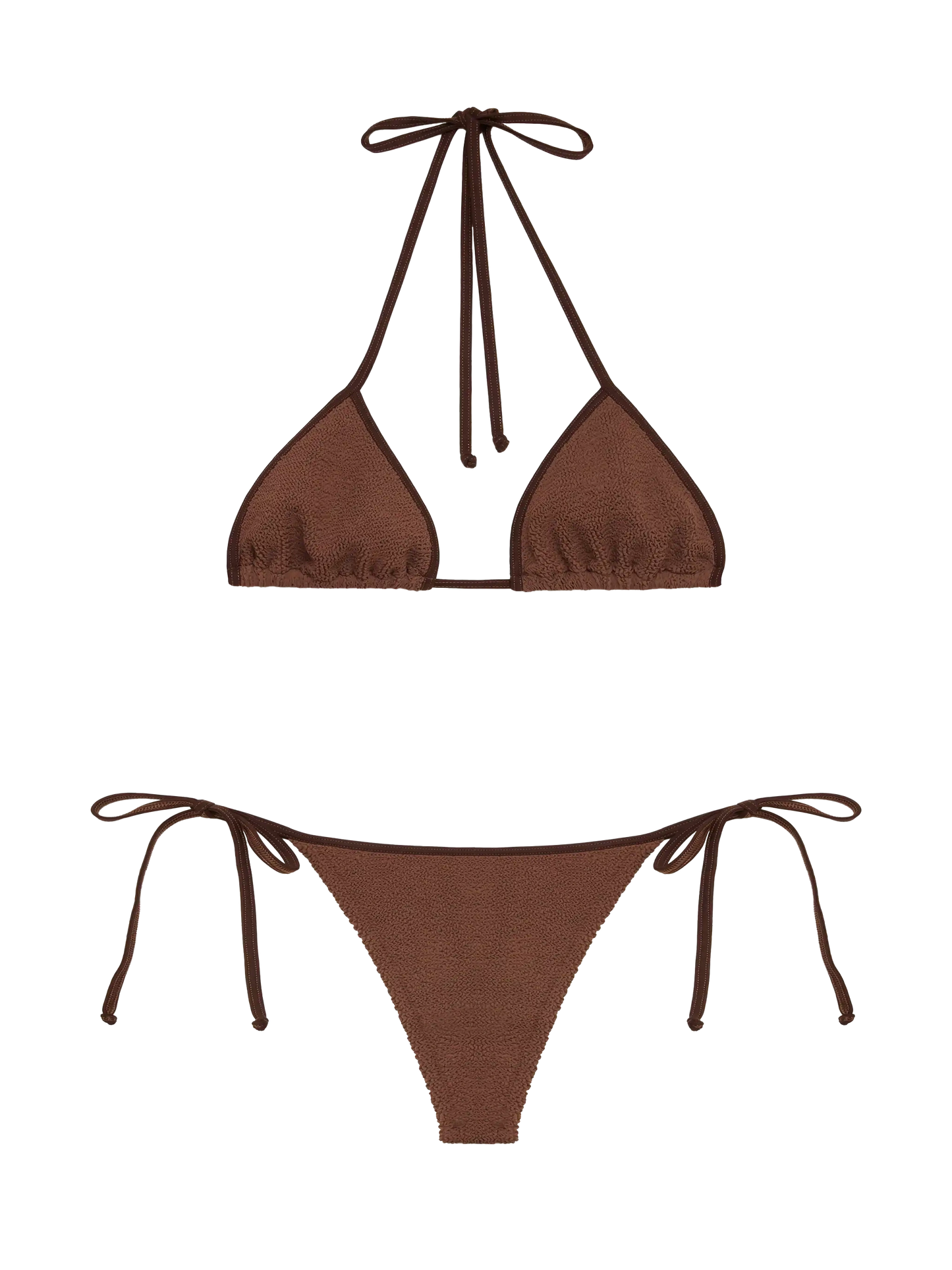 Classic crinkle triangle bikini Leah Norah in brown - MC2 Saint Barth