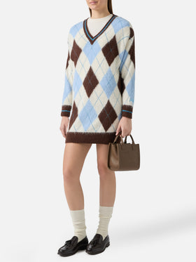 Ultraweiches Strickkleid für Damen mit Argyle-Jacquard