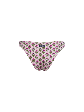 Woman pink flower classic swim briefs Lido - MC2 Saint Barth