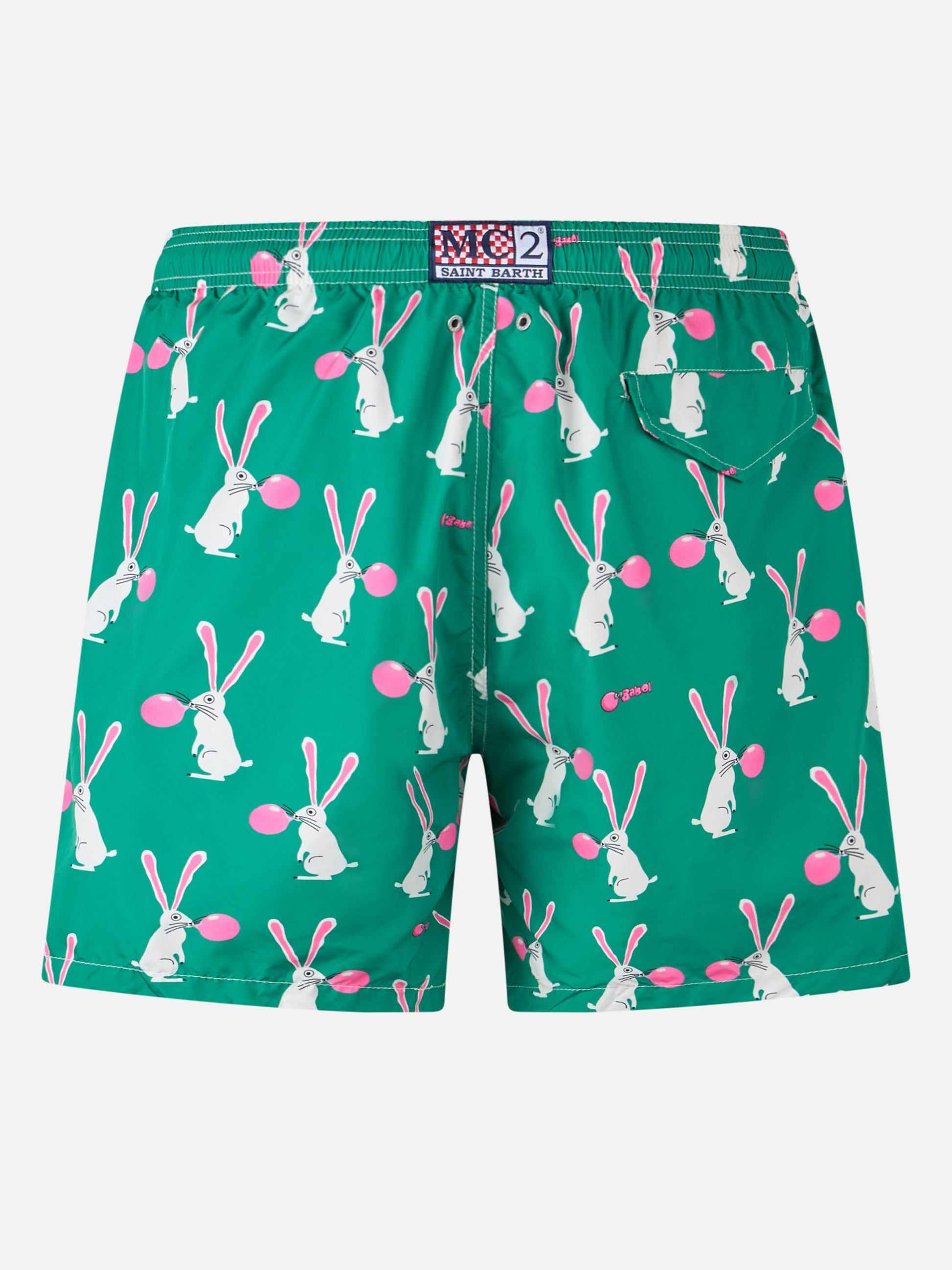 Man lightweight fabric swimshorts Lighting with Big Babol rabbits print | BIG BABOL SPECIAL EDITION - MC2 Saint Barth
