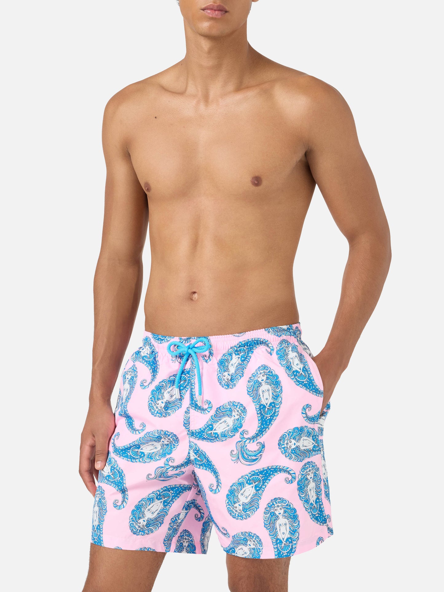Lighting swim shorts with paisley print