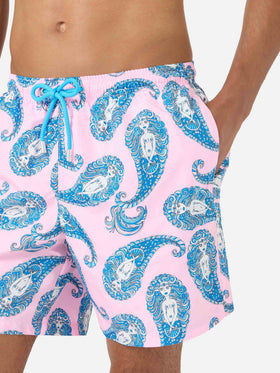 Lighting swim shorts with paisley print