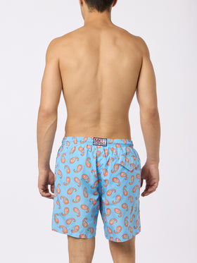 Man lightweight fabric swim-shorts Lighting with paisley print - MC2 Saint Barth