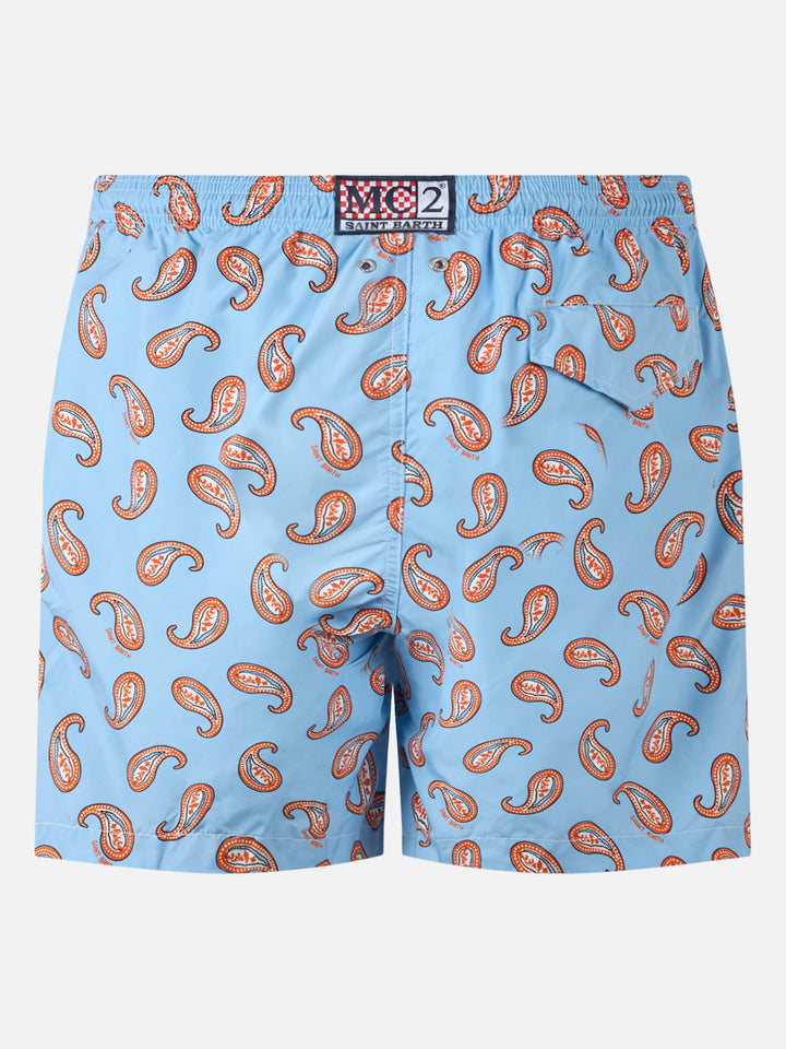 Man lightweight fabric swim-shorts Lighting with paisley print - MC2 Saint Barth