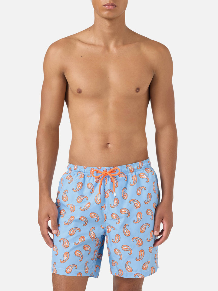 Lighting swim shorts with paisley print