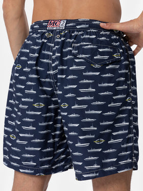 Man lightweight fabric swim-shorts Lighting with Magnum Marine print | MAGNUM MARINE SPECIAL EDITION - MC2 Saint Barth
