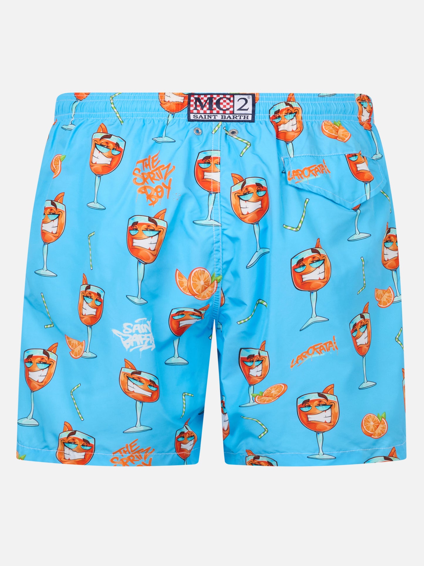 Herren-Badeshorts aus leichtem Stoff Lighting mit Cryptopuppets-Aufdruck | CRYPTOPUPPET-SONDERAUSGABE