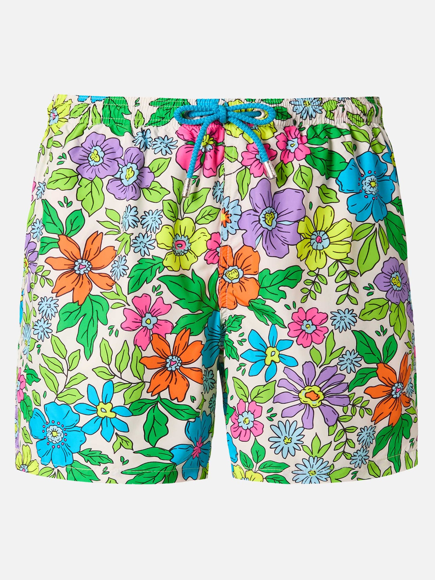 Lightweight fabric swim shorts Lighting with floral print