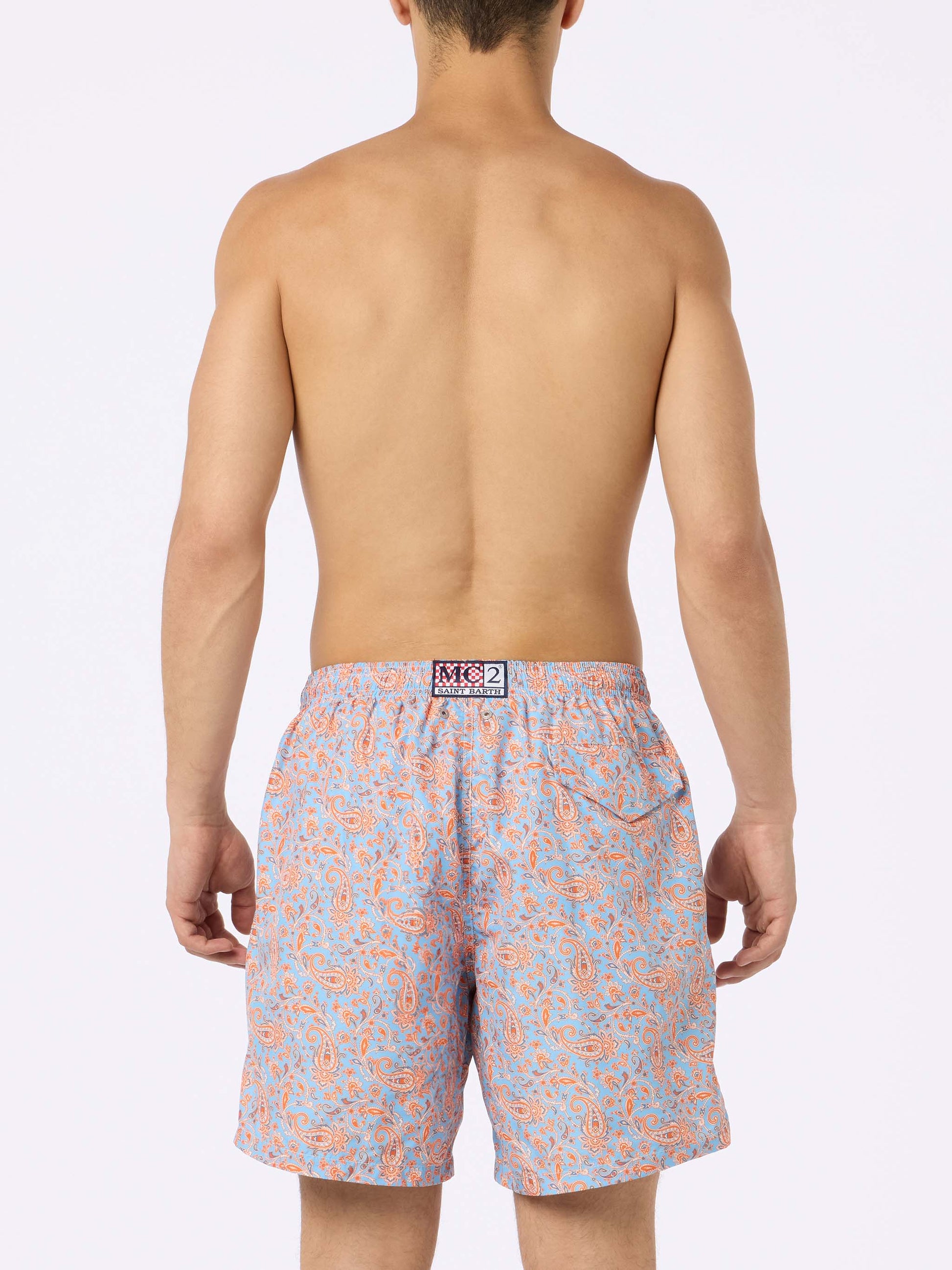 Man lightweight fabric swim-shorts Lighting with paisley print - MC2 Saint Barth