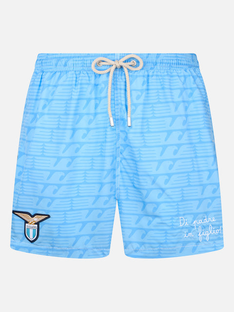 Lightweight fabric swim-shorts Lighting with Lazio print | SS LAZIO SPECIAL EDITION - MC2 Saint Barth