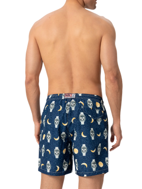 Lightweight fabric swim-shorts Lighting with watches and moon print - MC2 Saint Barth