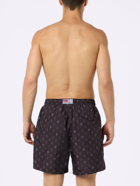 Man lightweight fabric swim shorts with Milan logo print and patch | AC MILAN SPECIAL EDITION - MC2 Saint Barth