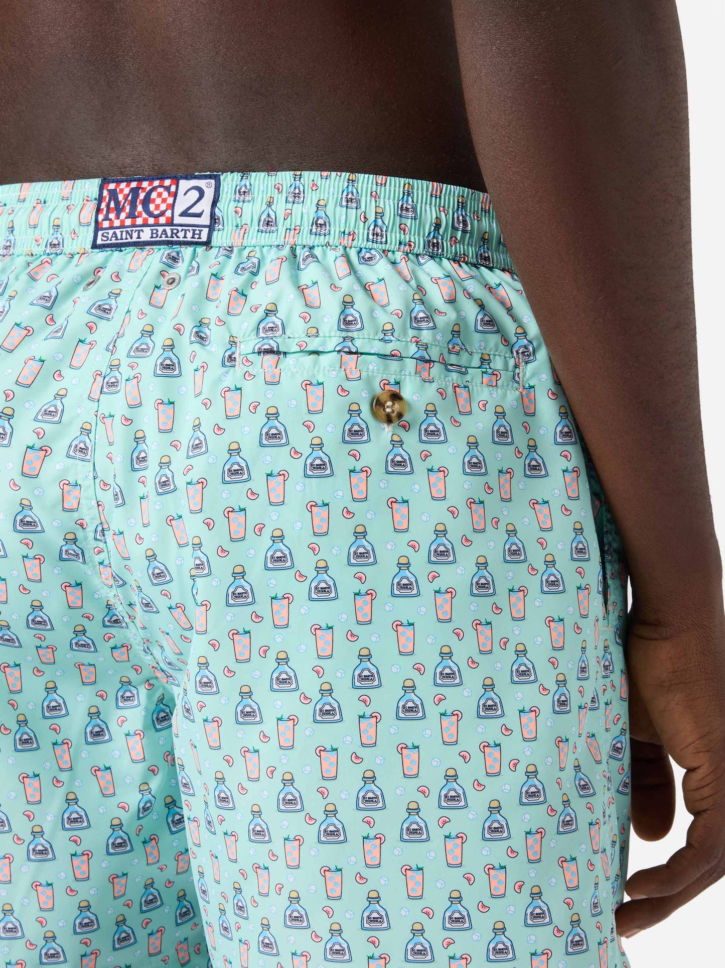 Light green Lighting Micro swim shorts with paloma all-over print