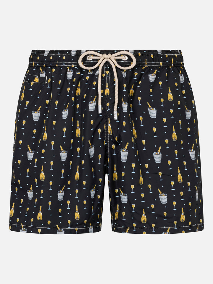 Man lightweight fabric swim-shorts Lighting Micro Fantasy with bollicine print - MC2 Saint Barth