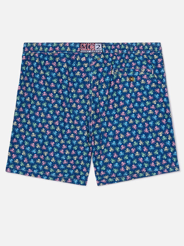 Lightweight fabric swim shorts Lighting with octopus print