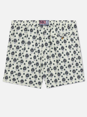 White Lighting Micro swim shorts with watch in the night print