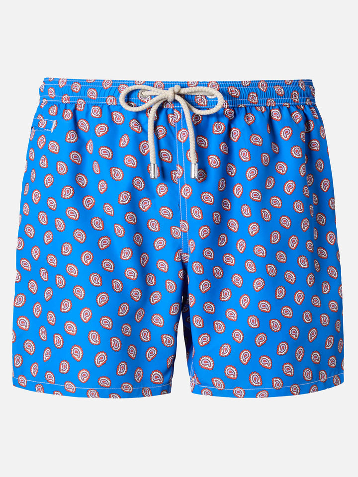 Lightweight fabric swim shorts Lighting with paisley  print