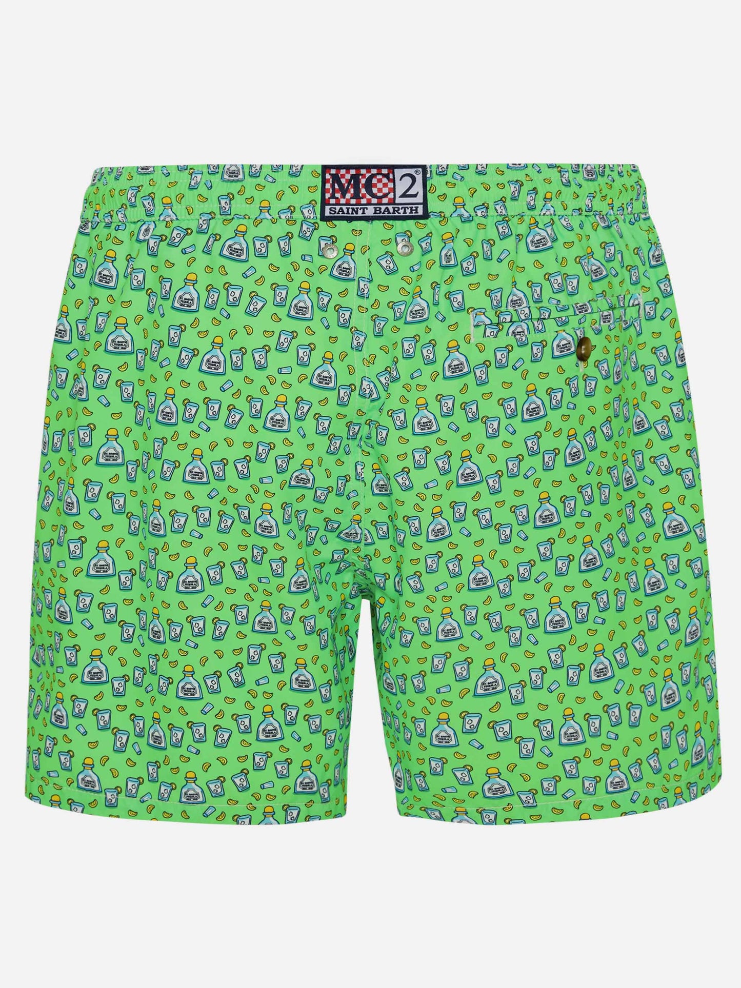 Costume da bagno da uomo in tessuto leggero con stampa tequila