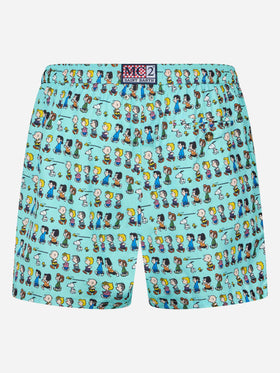 Man lightweight fabric swim-shorts Lighting Micro Fantasy with Peanuts print | SNOOPY PEANUTS™ SPECIAL EDITION - MC2 Saint Barth