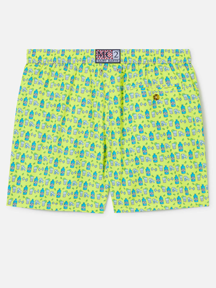 Lighting gin and gym print swim shorts