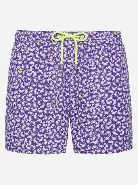 Man light fabric swim shorts with crabs print - MC2 Saint Barth