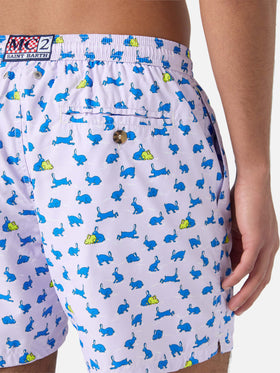 Badehose aus leichtem Stoff mit Hasenmotiv