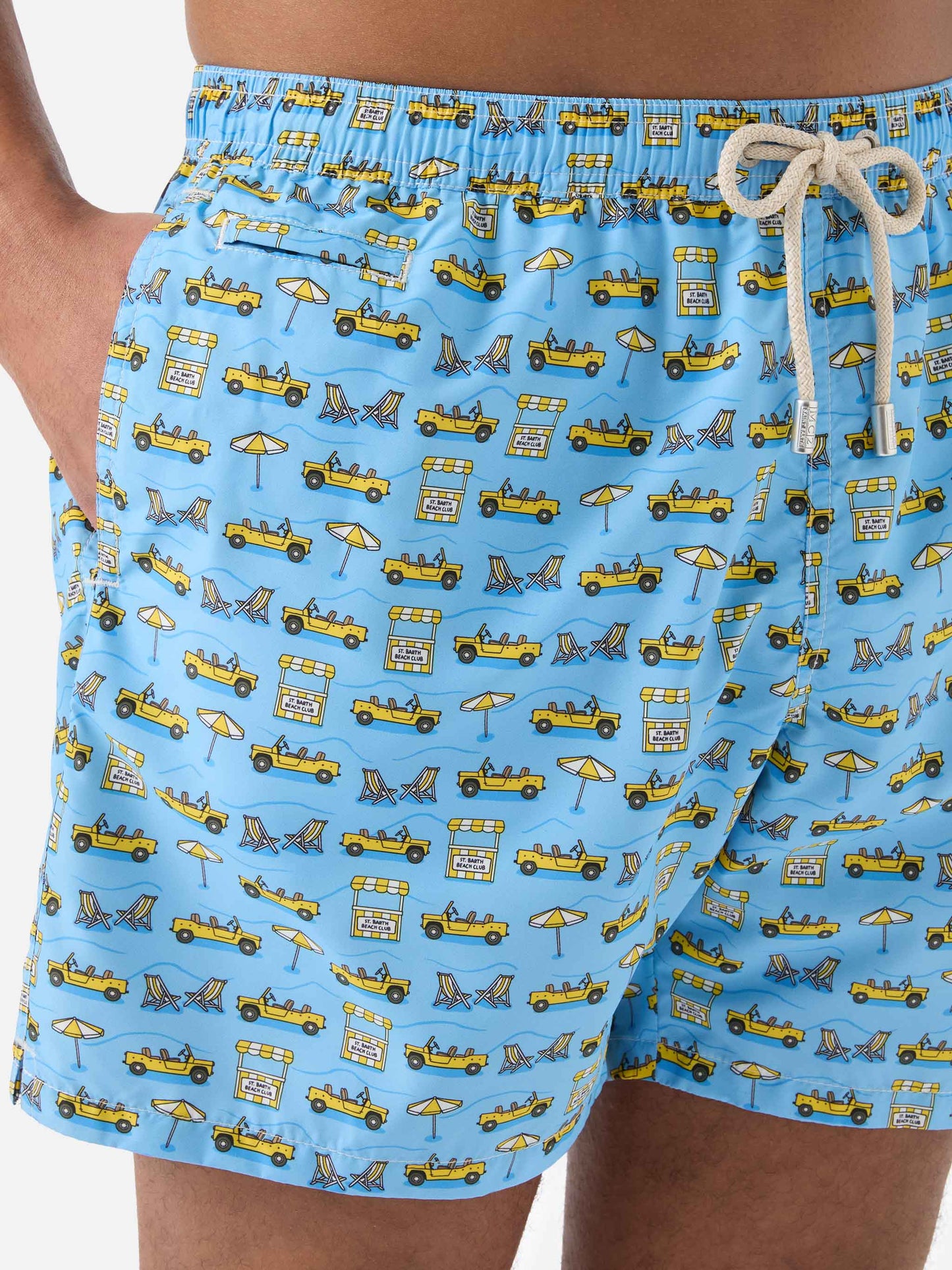 Costume mare Lighting Micro azzurro con stampa road to Formentera