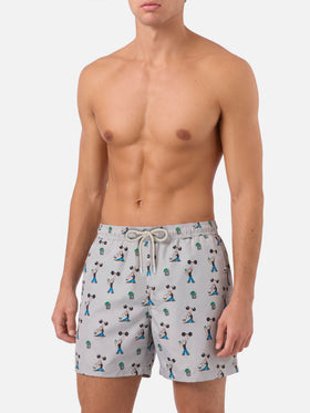 Light grey Lighting Micro swim shorts with Popeye all-over print | POPEYE SPECIAL EDITION