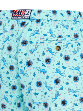 Lightweight fabric swim shorts Lighting with watch print - MC2 Saint Barth