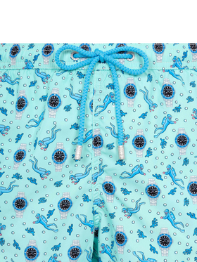 Lightweight fabric swim shorts Lighting with watch print - MC2 Saint Barth