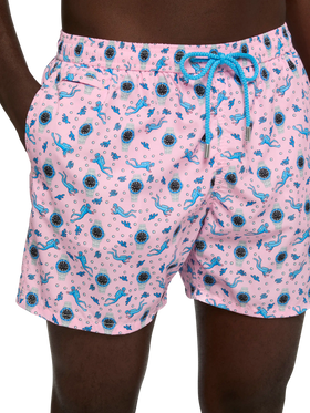 Lightweight fabric swim shorts Lighting with watch print - MC2 Saint Barth