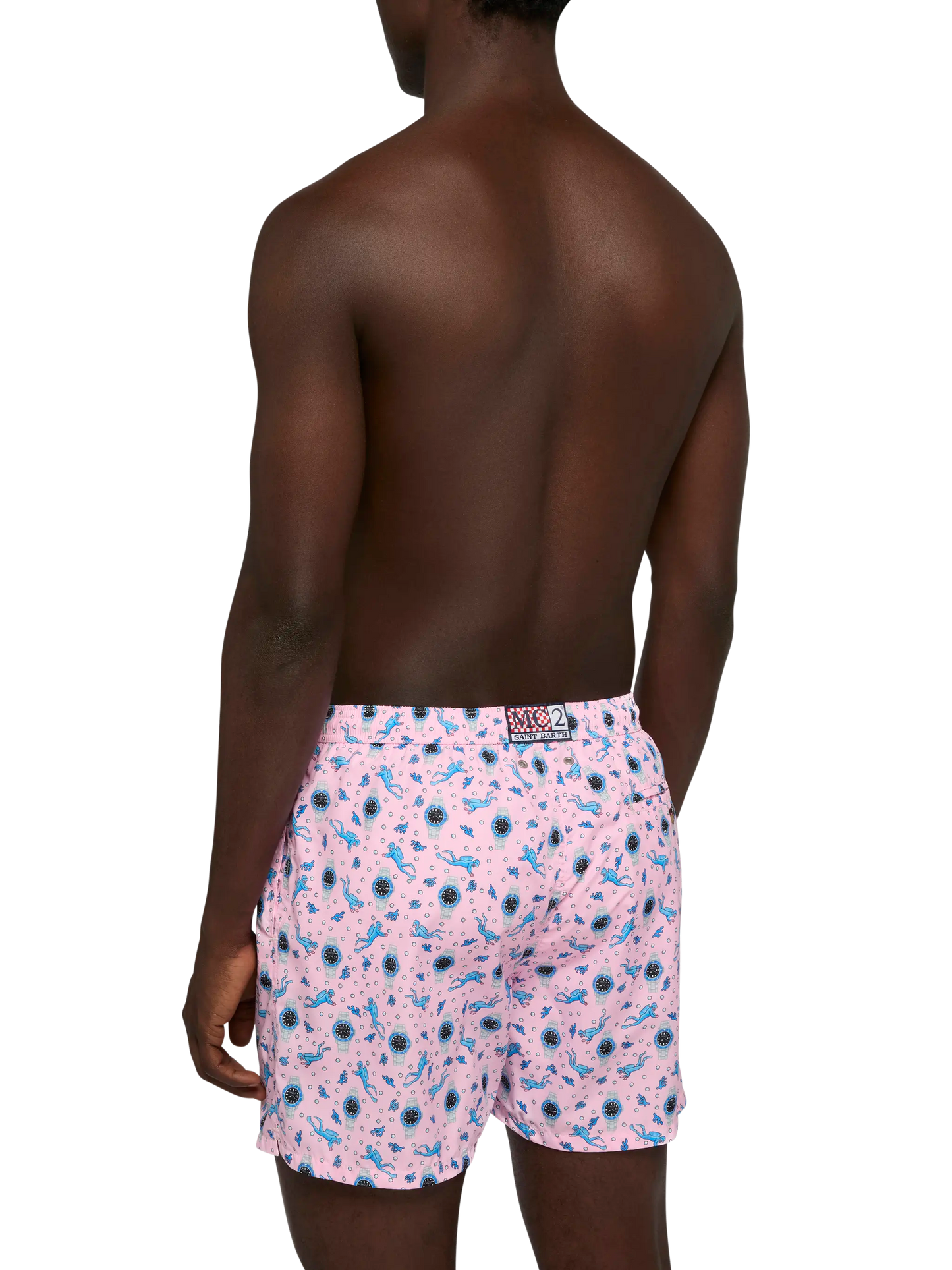 Lightweight fabric swim shorts Lighting with watch print - MC2 Saint Barth
