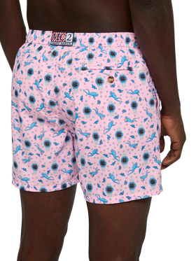 Lightweight fabric swim shorts Lighting with watch print - MC2 Saint Barth