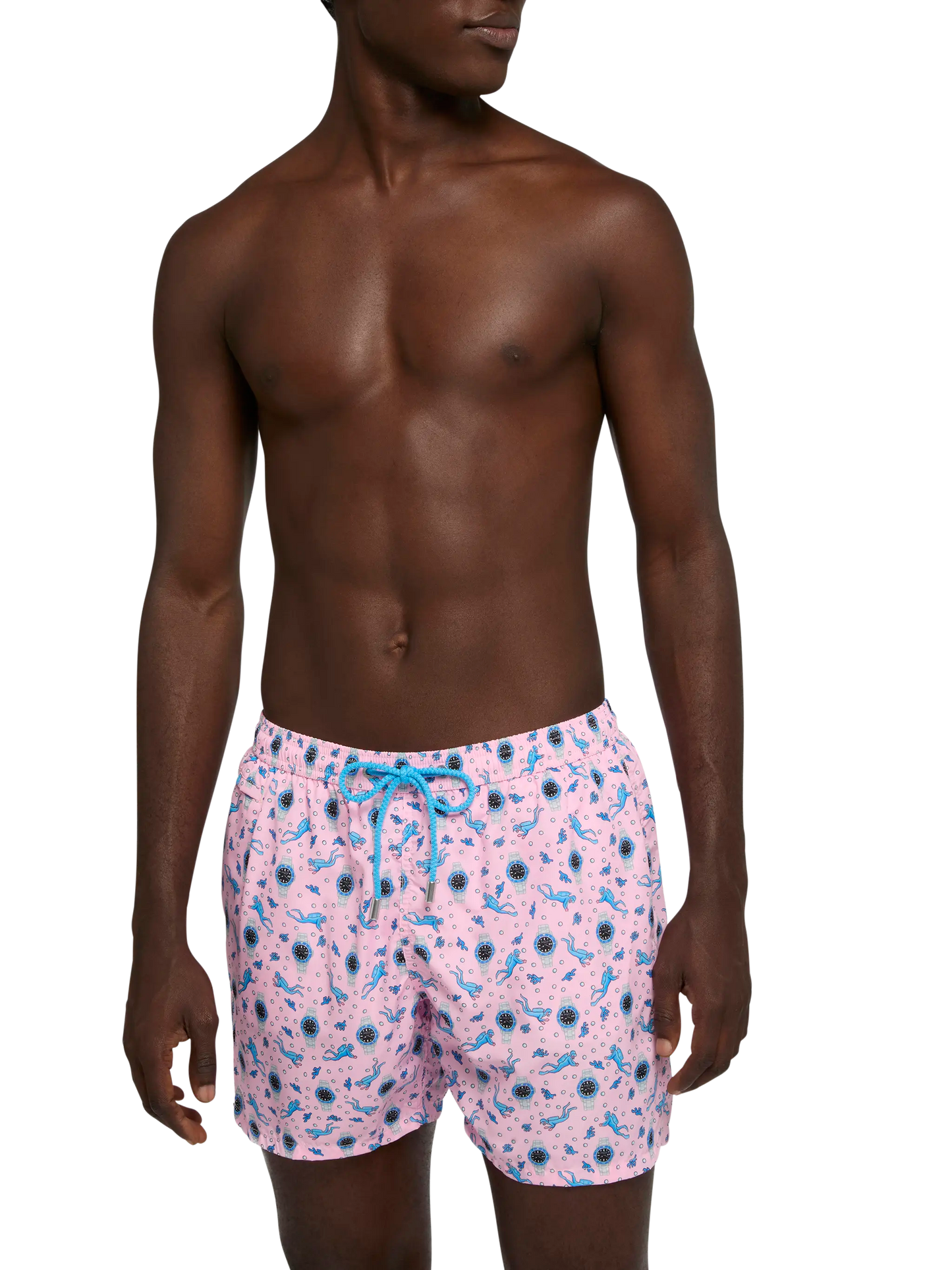 Lightweight fabric swim shorts Lighting with watch print - MC2 Saint Barth