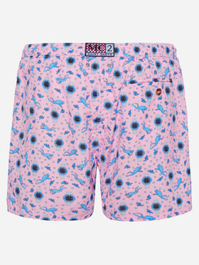 Lightweight fabric swim shorts Lighting with watch print - MC2 Saint Barth
