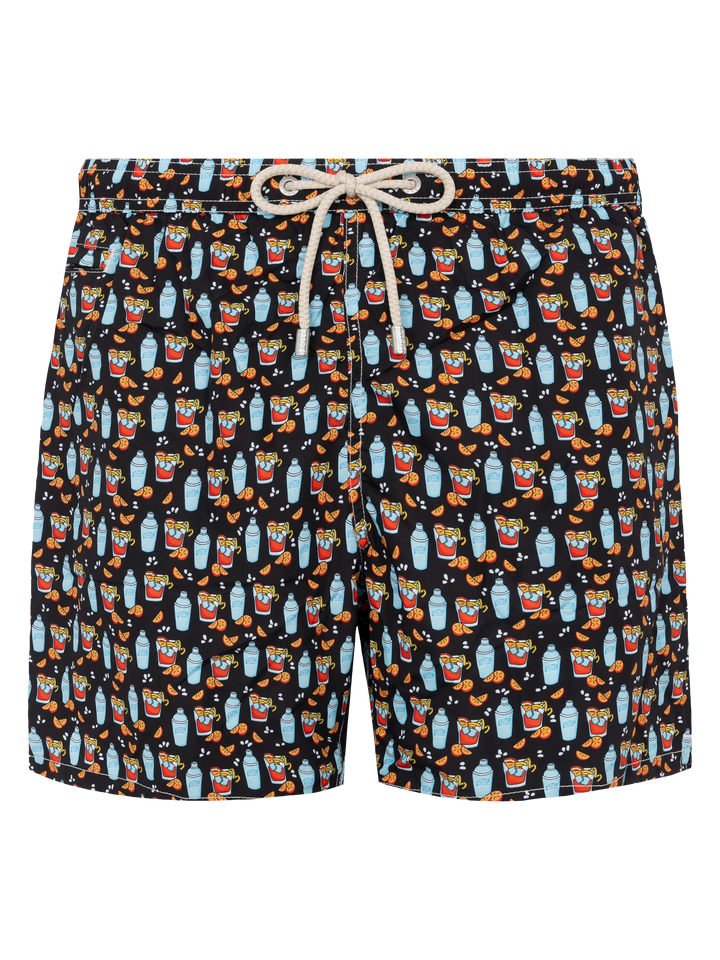 Lightweight fabric swim shorts Lighting with negroni print - MC2 Saint Barth