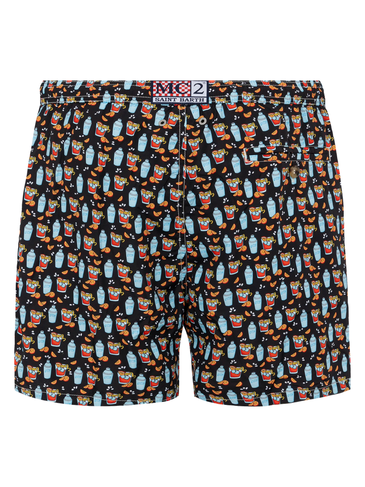 Lightweight fabric swim shorts Lighting with negroni print - MC2 Saint Barth