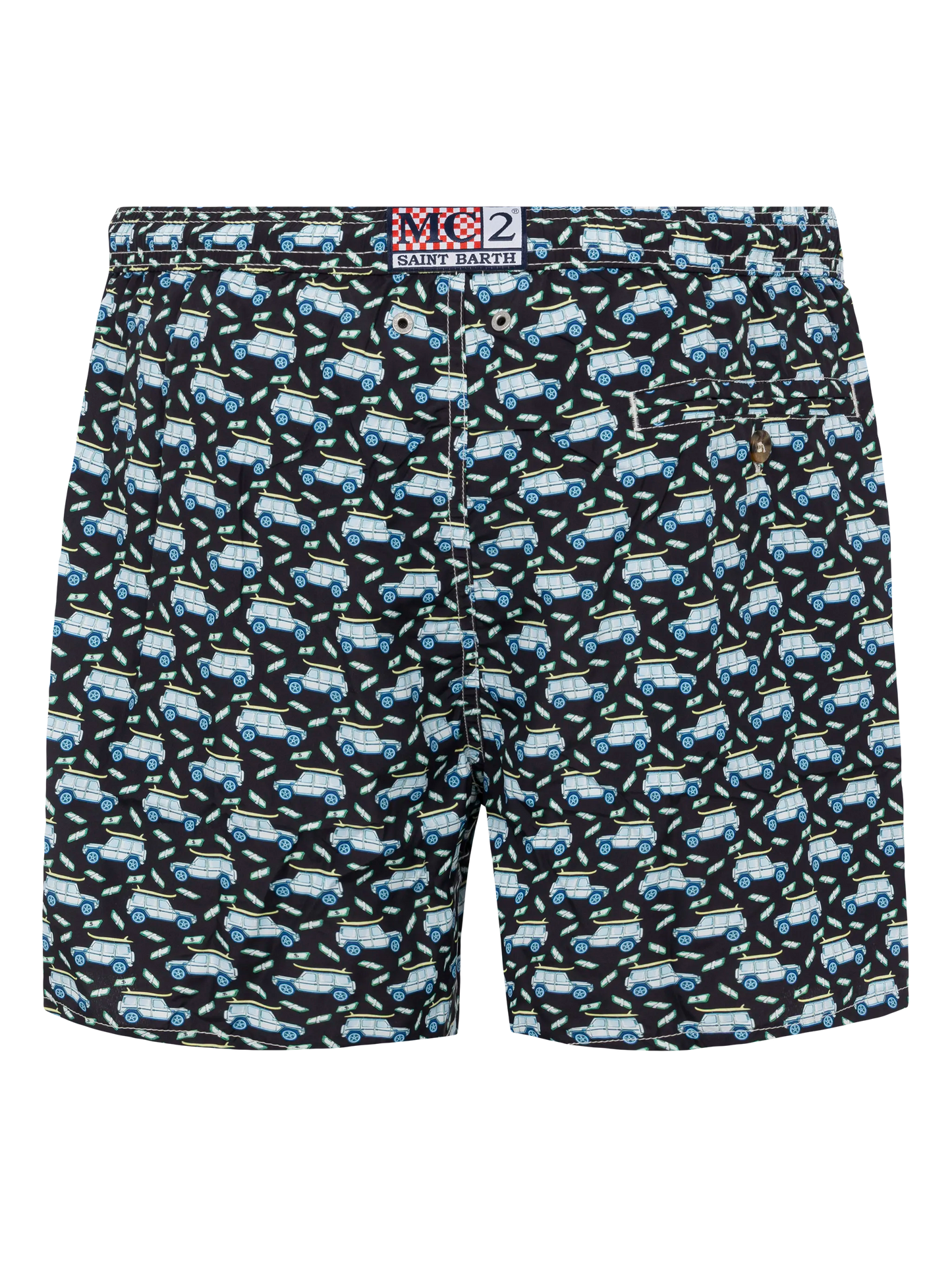 Lightweight fabric swim shorts Lighting with off-road car print - MC2 Saint Barth
