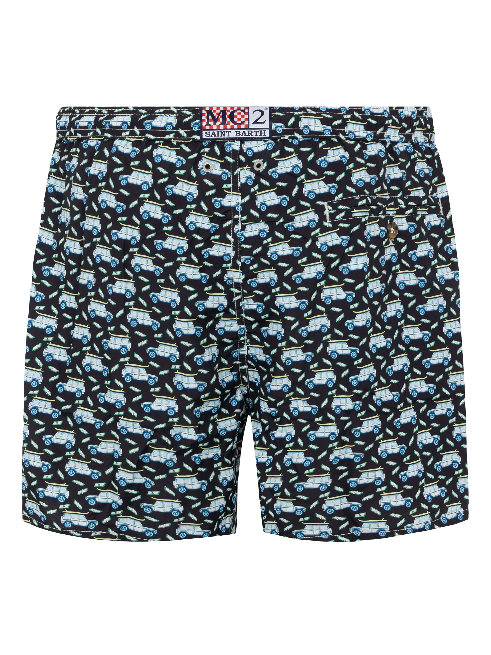 Lightweight fabric swim shorts Lighting with off-road car print - MC2 Saint Barth