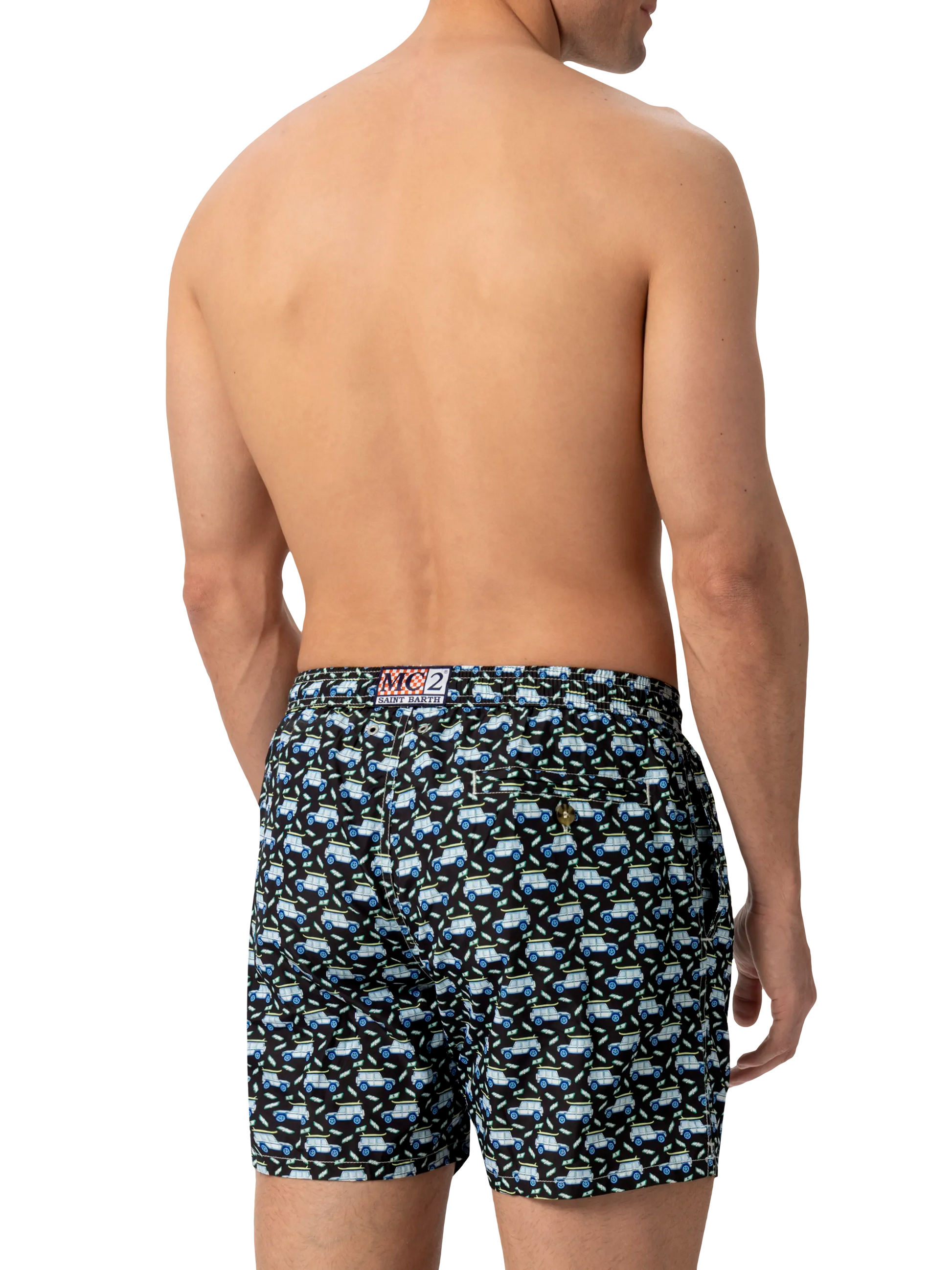 Lightweight fabric swim shorts Lighting with off-road car print - MC2 Saint Barth