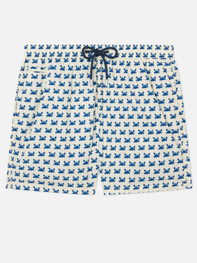Short de bain White Lighting Micro avec imprimé crab all-over 