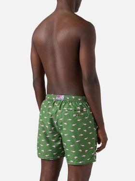 Green Lighting Micro swim shorts with pink sharks print
