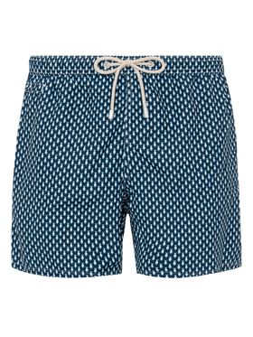 Lightweight fabric swim shorts Lighting with micro fish print - MC2 Saint Barth
