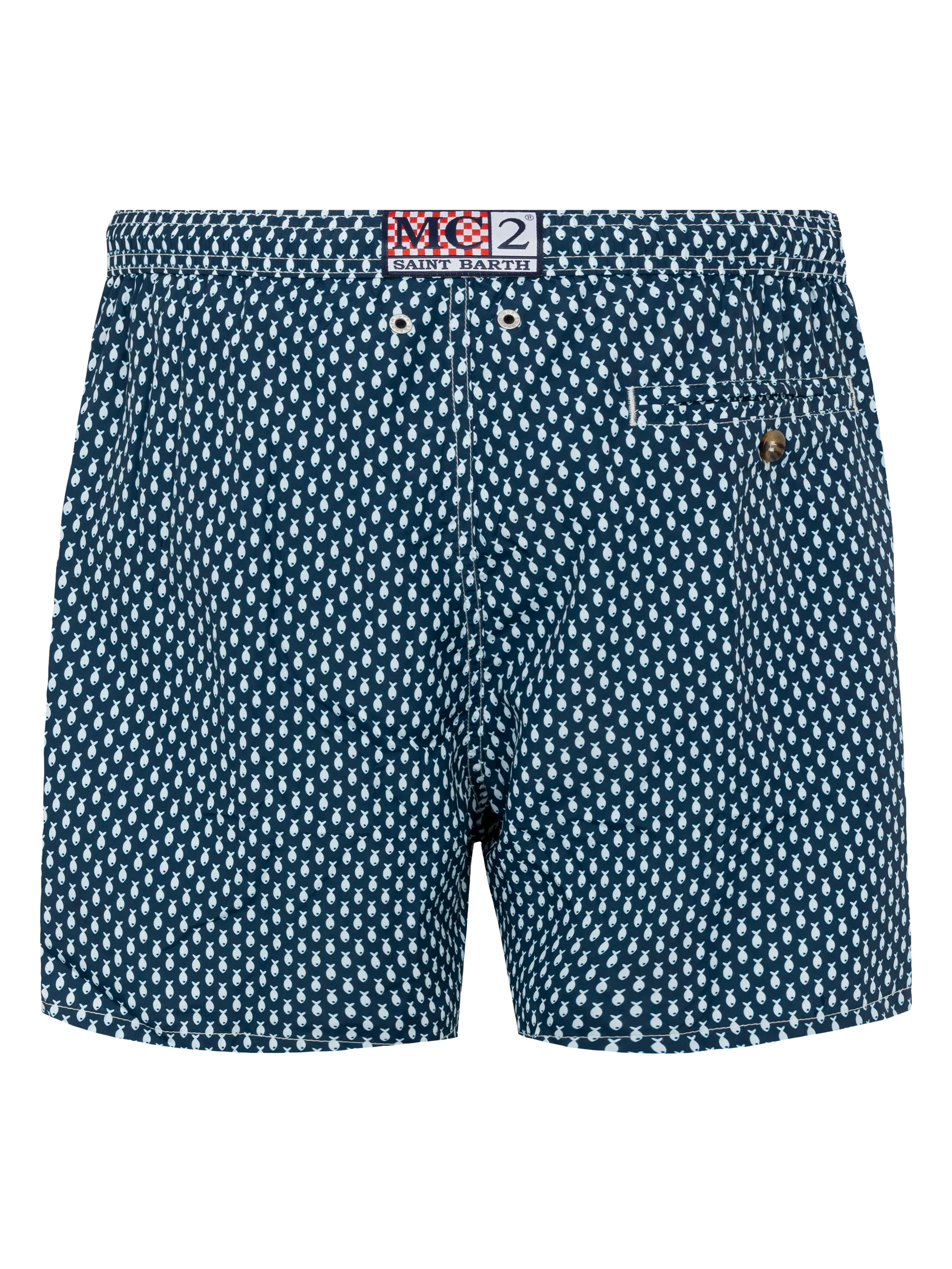 Lightweight fabric swim shorts Lighting with micro fish print - MC2 Saint Barth
