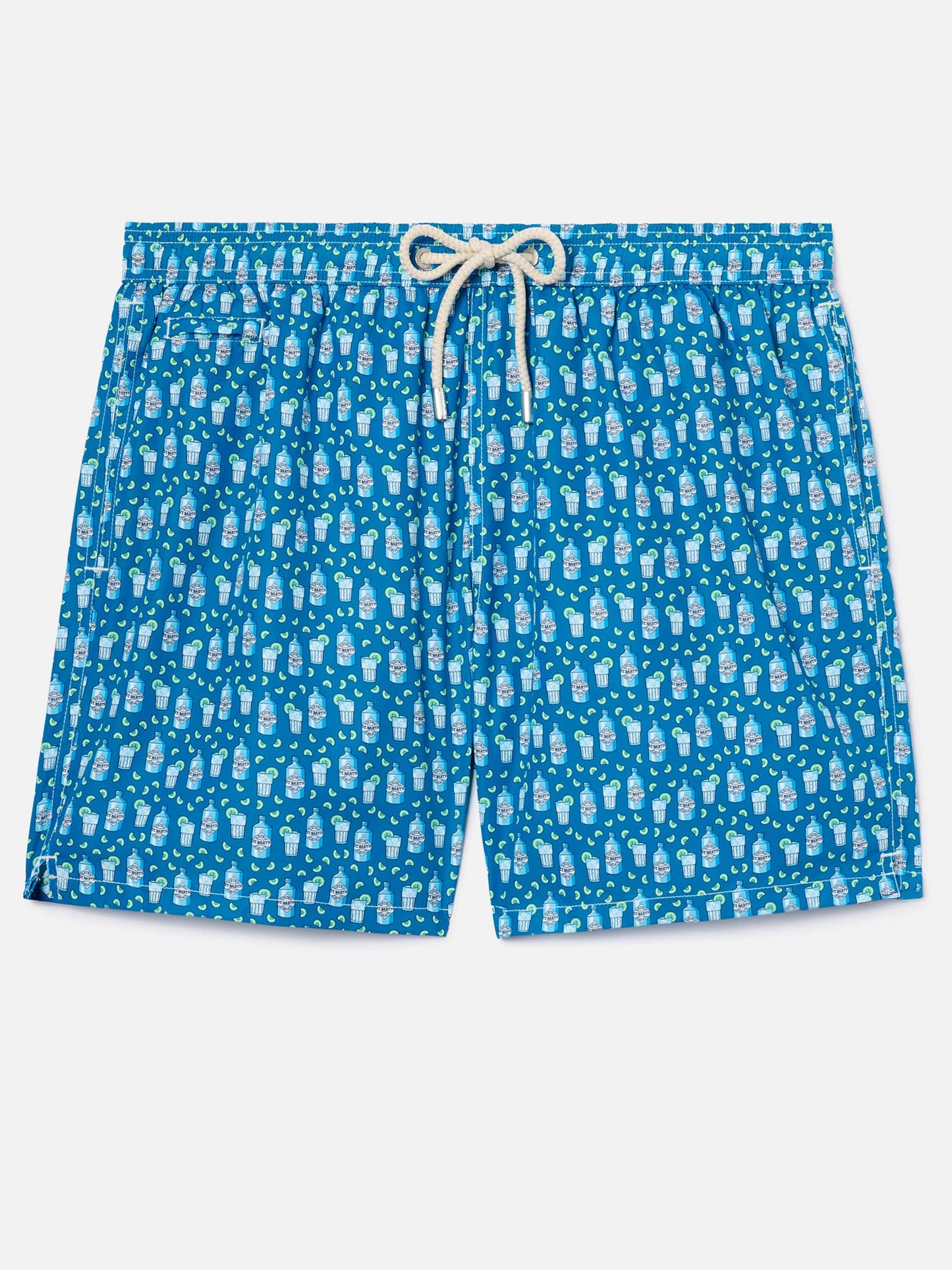 Bañador corto Lighting Micro azul claro con estampado de cócteles 