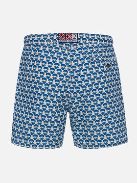 Man lightweight fabric swim-shorts Lighting Micro Fantasy with crab print - MC2 Saint Barth